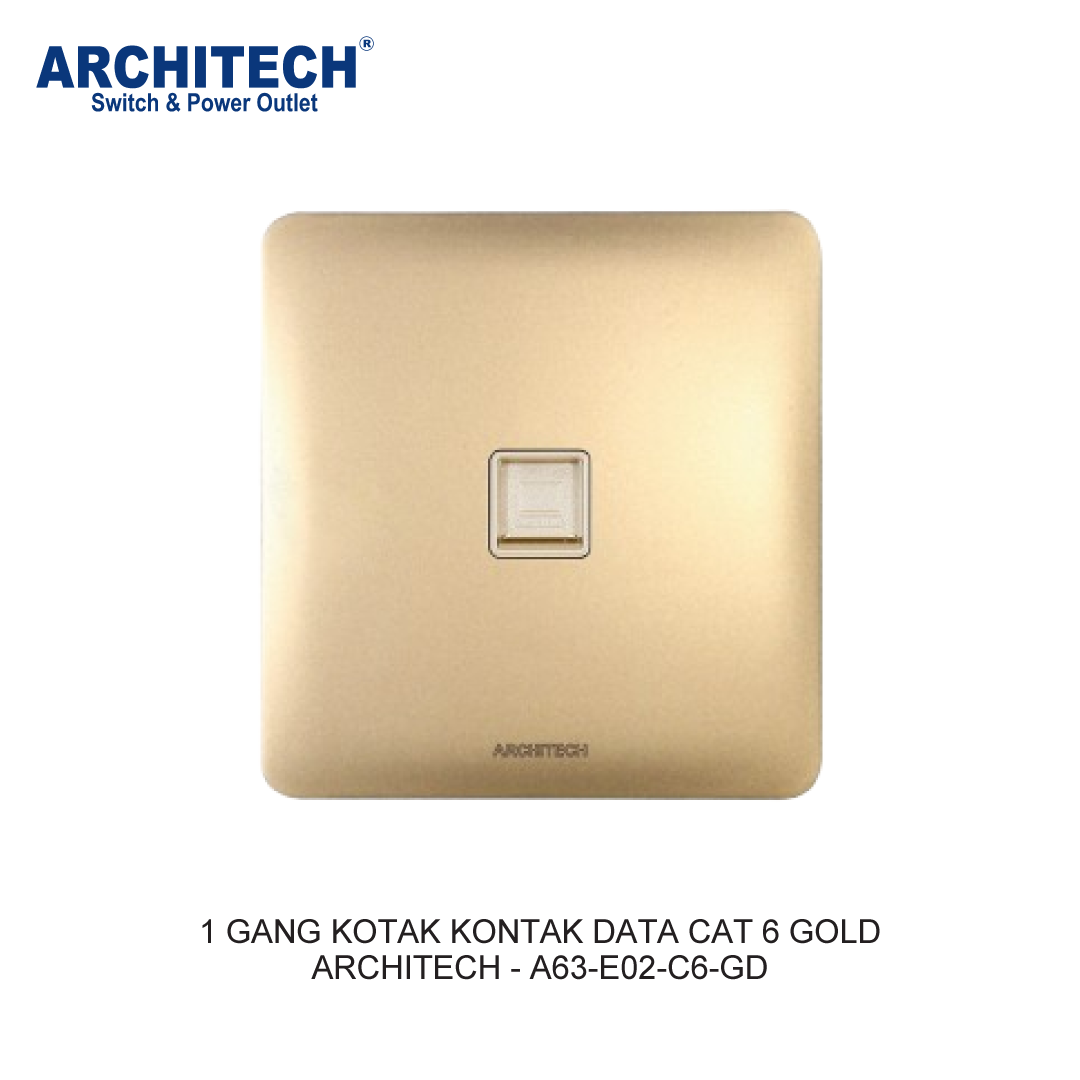 1 GANG KOTAK KONTAK DATA CAT 6 EMAS