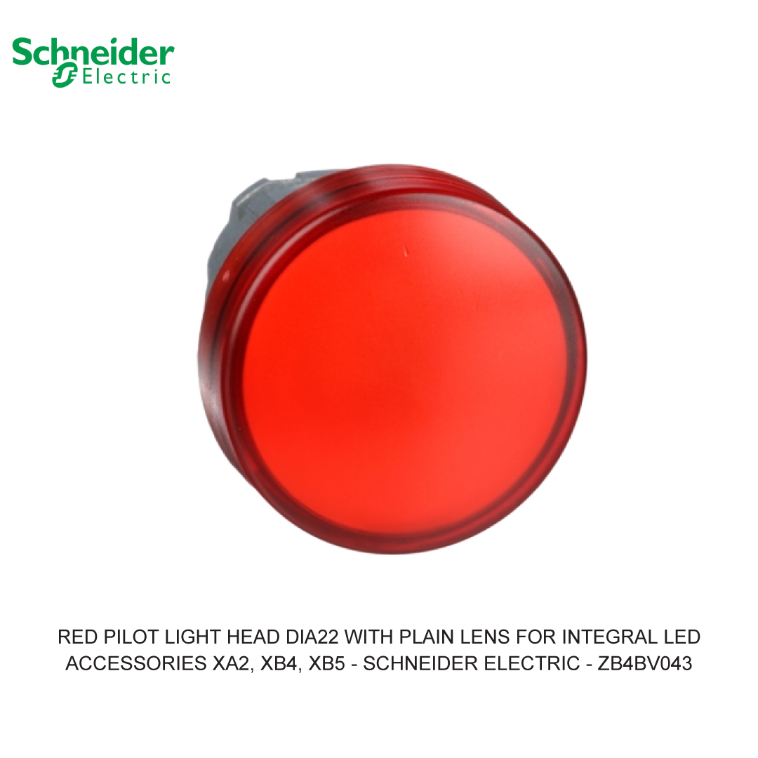 RED PILOT LIGHT HEAD DIA22 WITH PLAIN LENS FOR INTEGRAL LED