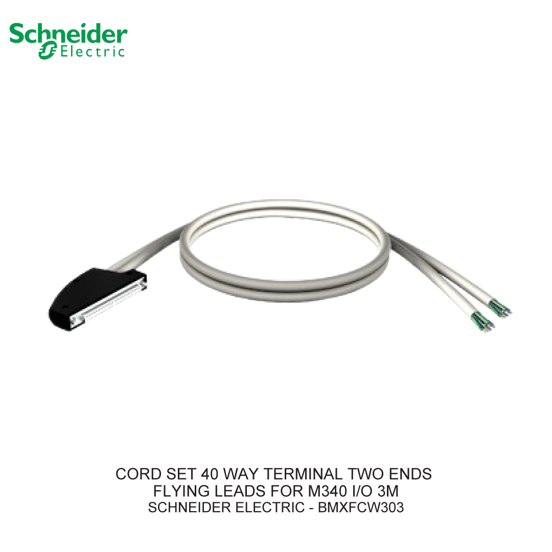 CORD SET 40 WAY TERMINAL TWO ENDS FLYING LEADS FOR M340 I/O 3M