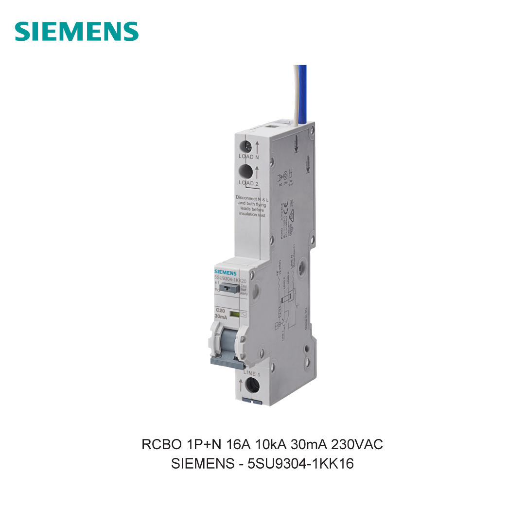 RCBO 1P+N 16A 10kA 30mA 230VAC