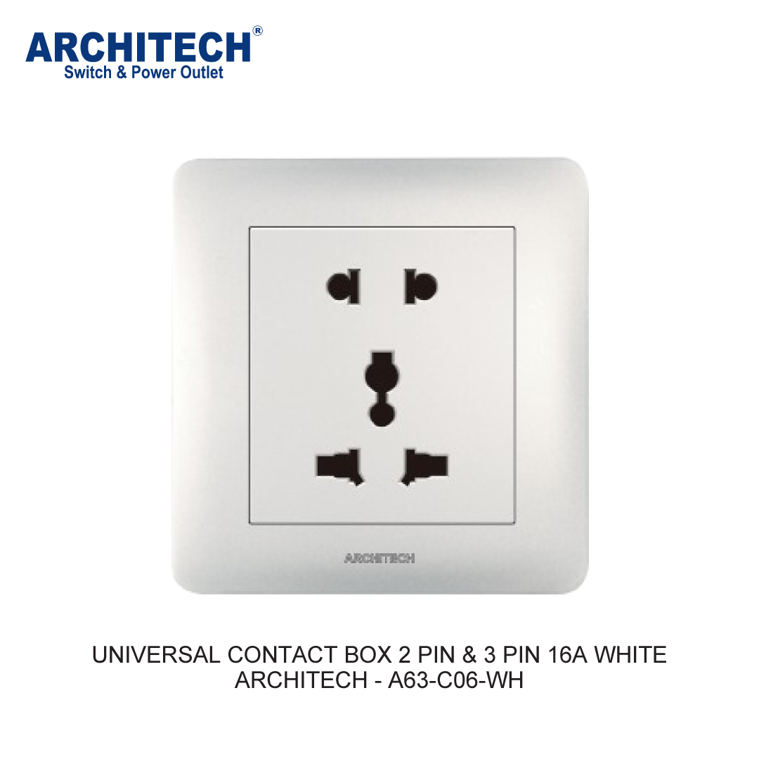 KOTAK KONTAK UNIVERSAL 2 PIN & 3 PIN 16A PUTIH