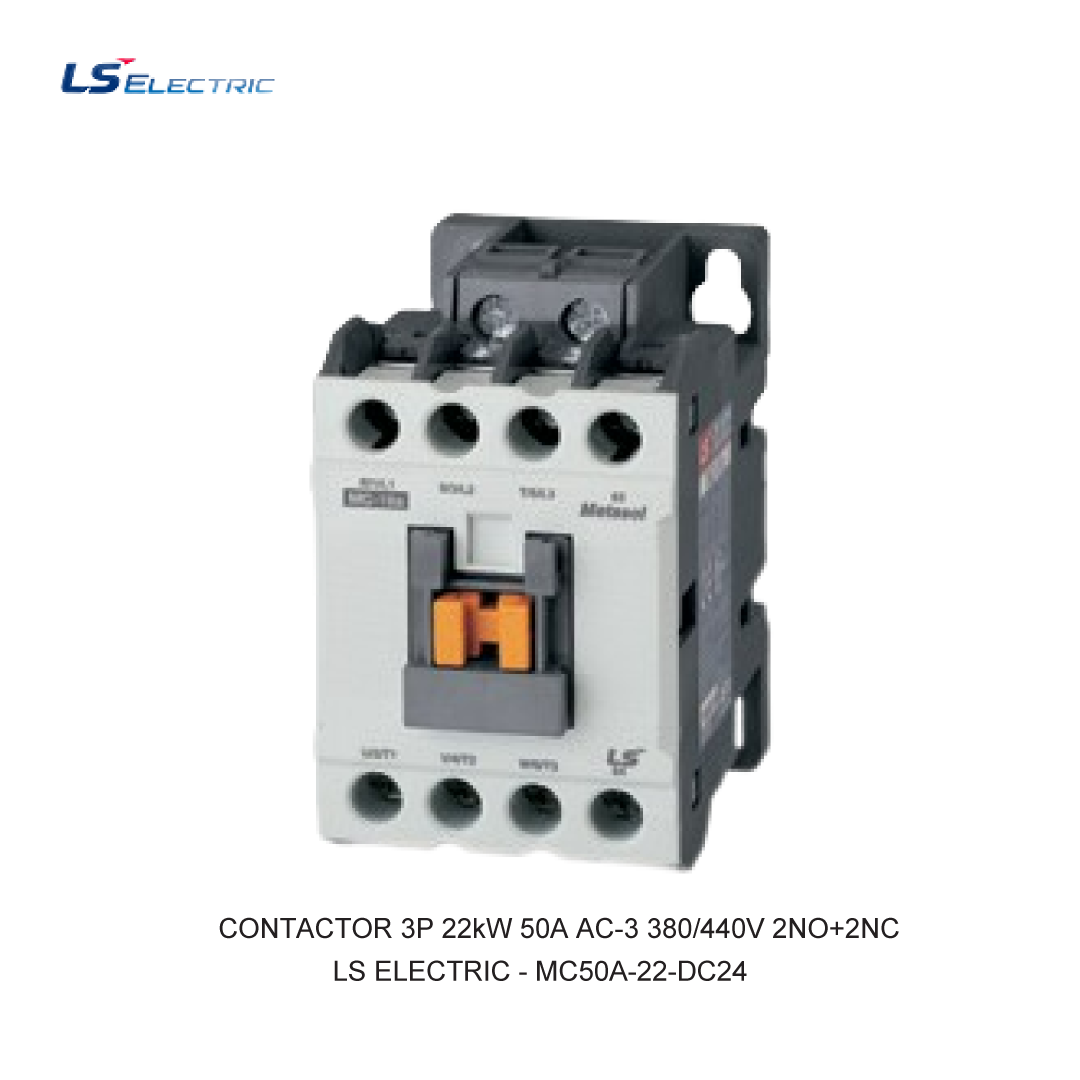 CONTACTOR 3P 22kW 50A AC-3 380/440V 2NO+2NC