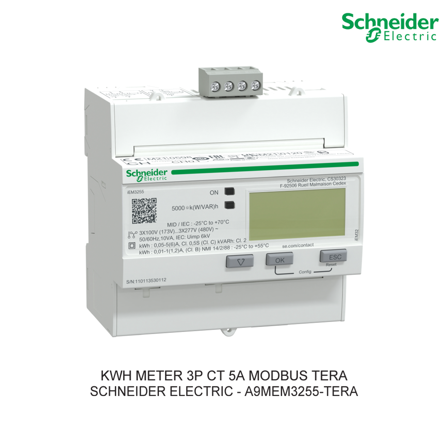KWH METER 3P CT 5A MODBUS TERA