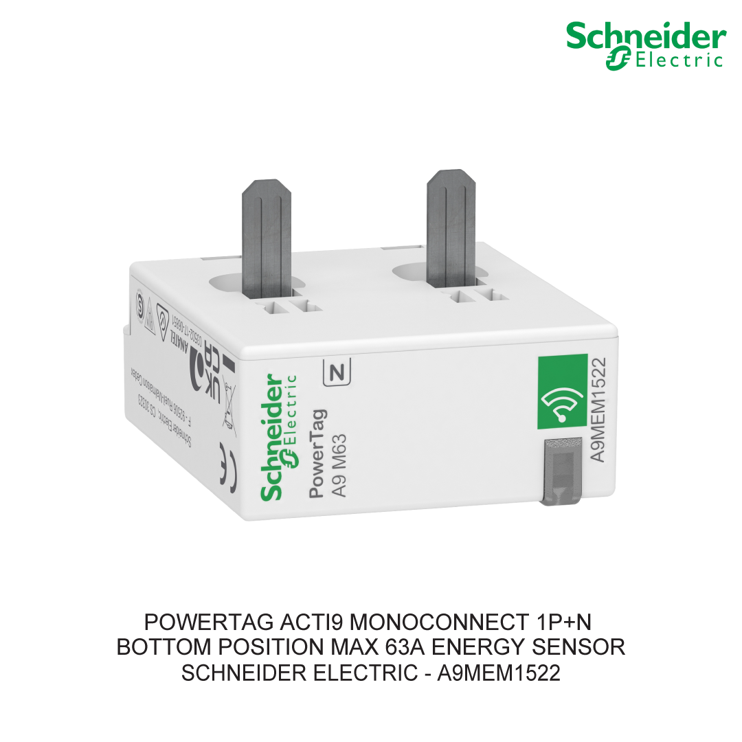 POWERTAG ACTI9 MONOCONNECT 1P+N BOTTOM POSITION MAX 63A ENERGY SENSOR