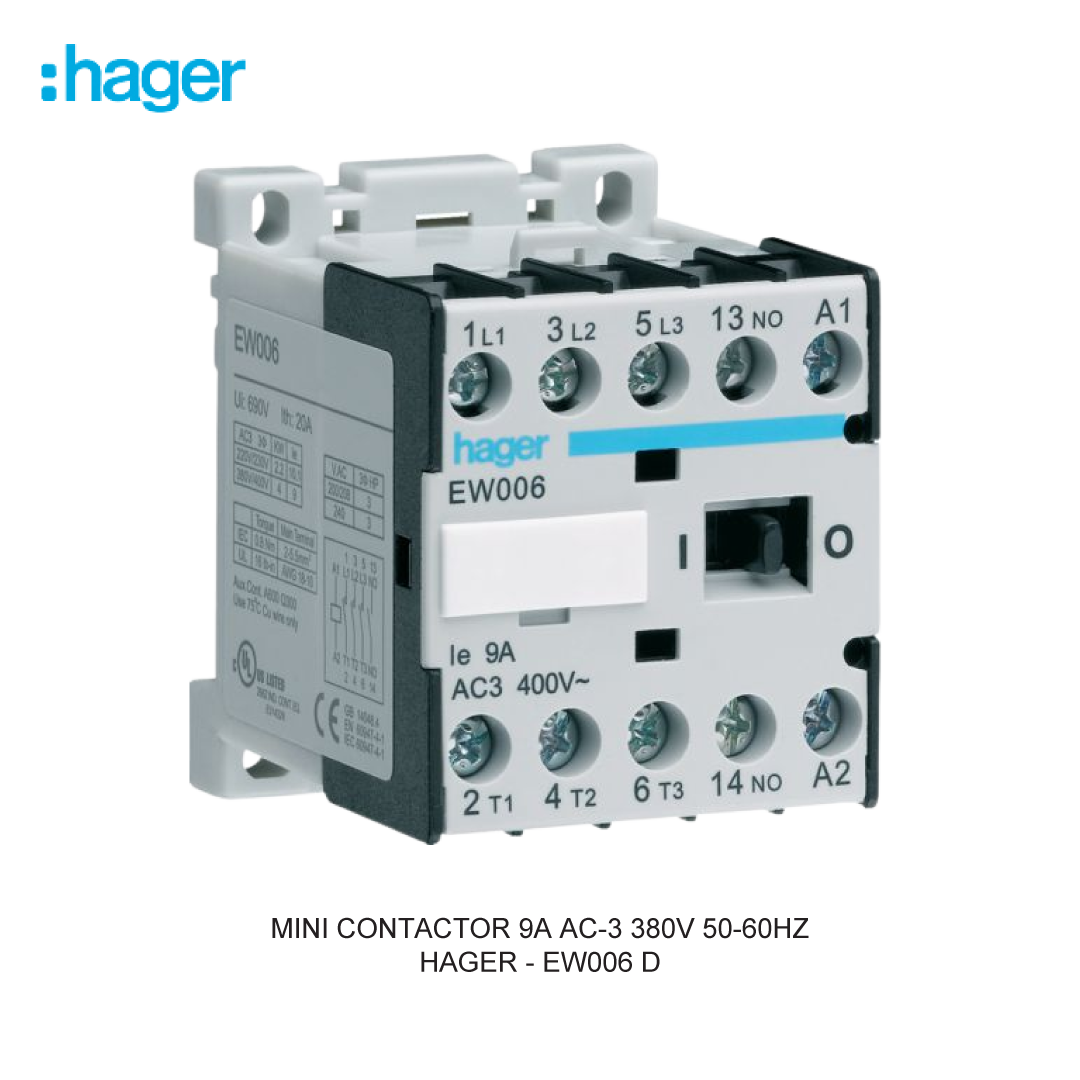 MINI CONTACTOR 9A AC-3 380V 50-60HZ