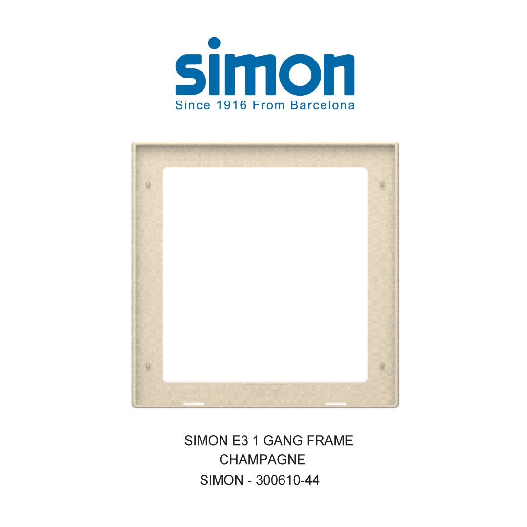 SIMON E3 1 GANG FRAME CHAMPAGNE