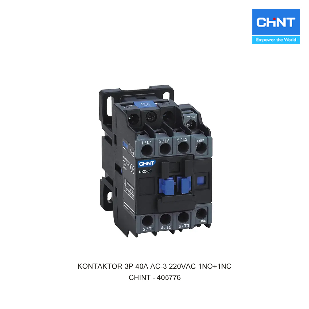KONTAKTOR 3P 40A AC-3 220VAC 1NO+1NC