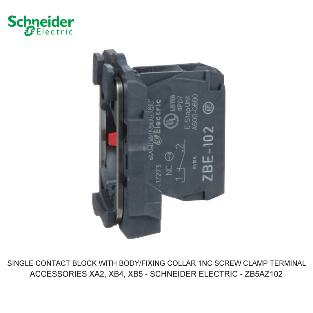 SINGLE CONTACT BLOCK WITH BODY/FIXING COLLAR 1NC SCREW CLAMP TERMINAL