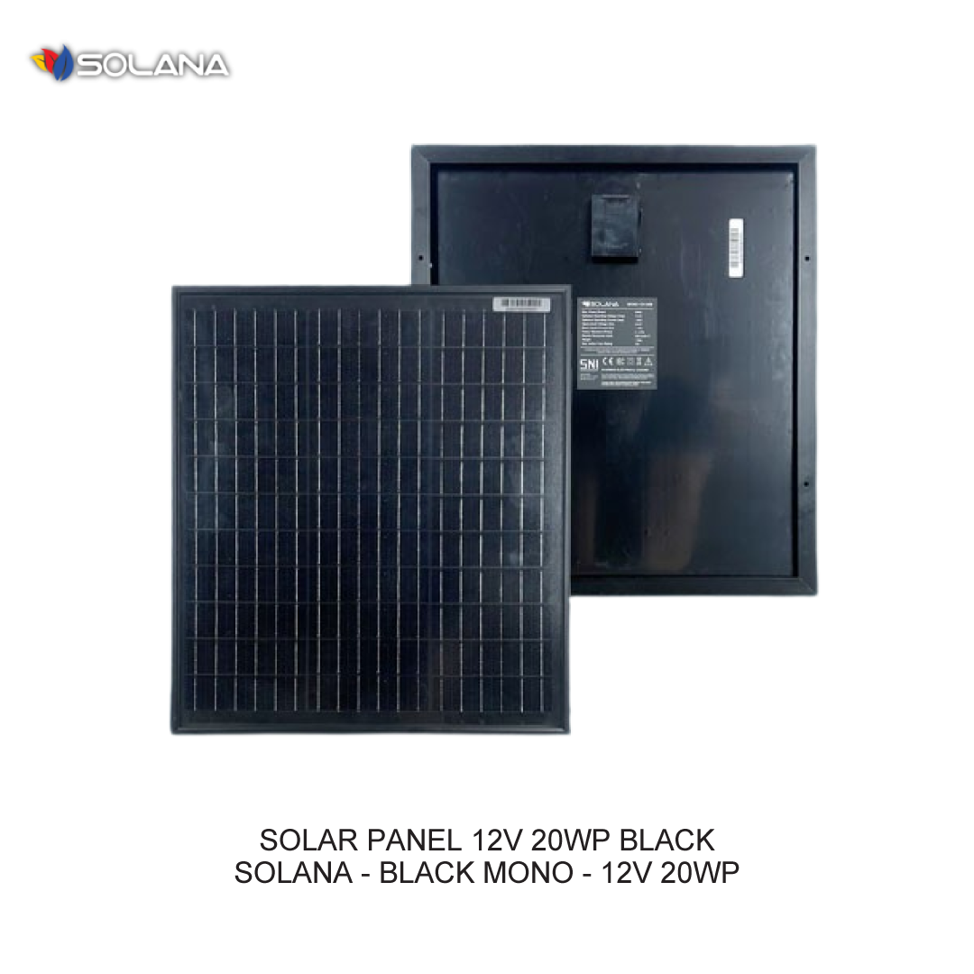 SOLAR PANEL 12V 20WP BLACK