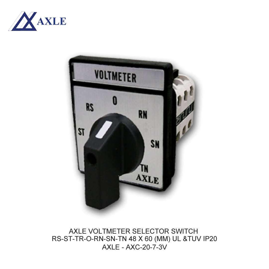 AXLE VOLTMETER SELECTOR SWITCH RS-ST-TR-O-RN-SN-TN 48 X 60 (MM) UL &TUV IP20