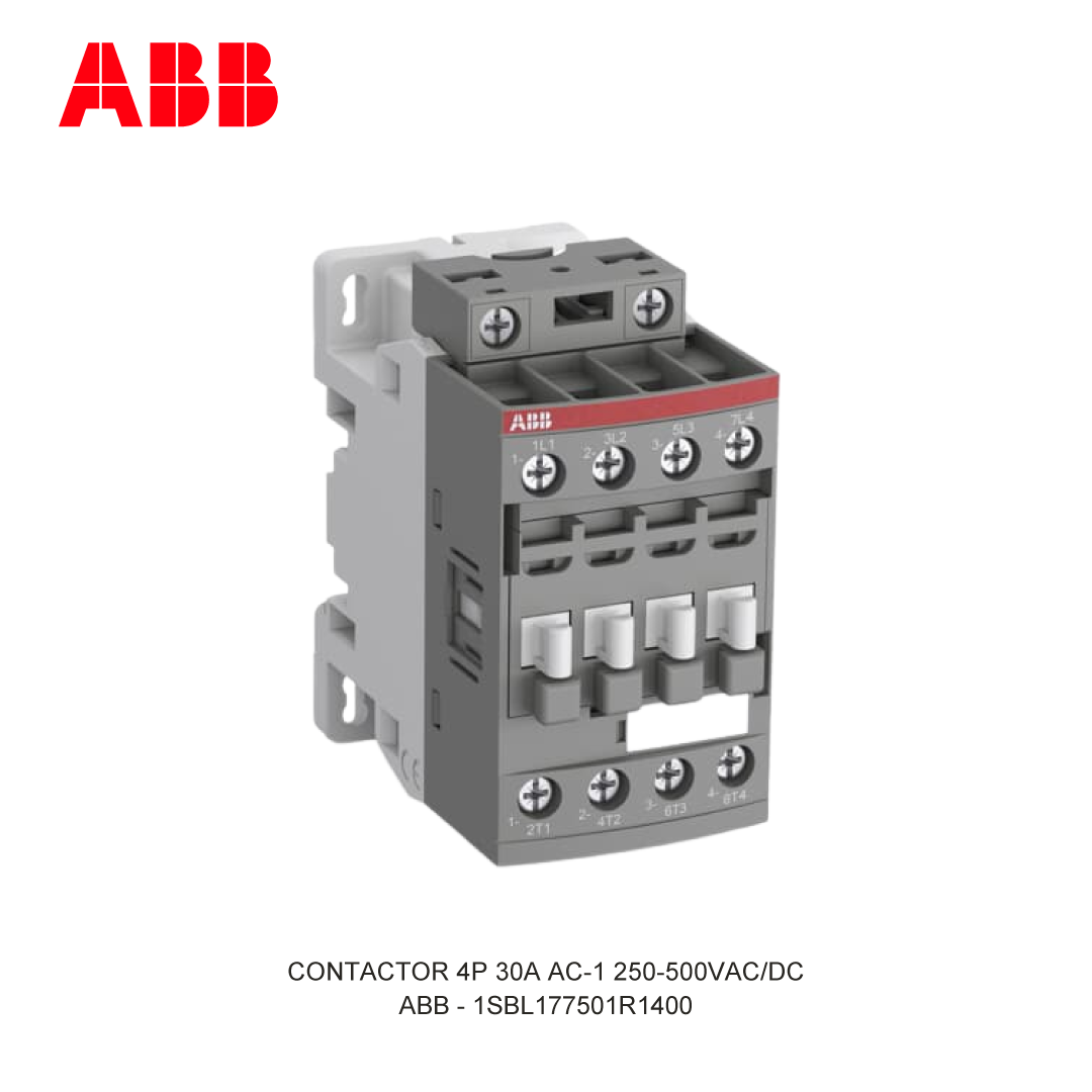 CONTACTOR 4P 30A AC-1 250-500V AC/DC