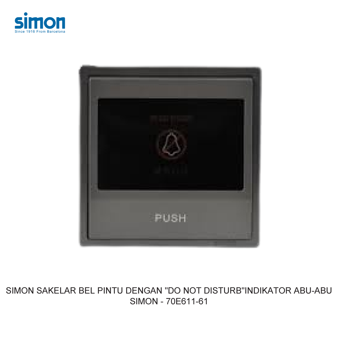 SIMON i7 SAKELAR BEL PINTU DENGAN "DO NOT DISTURB"INDIKATOR GREY