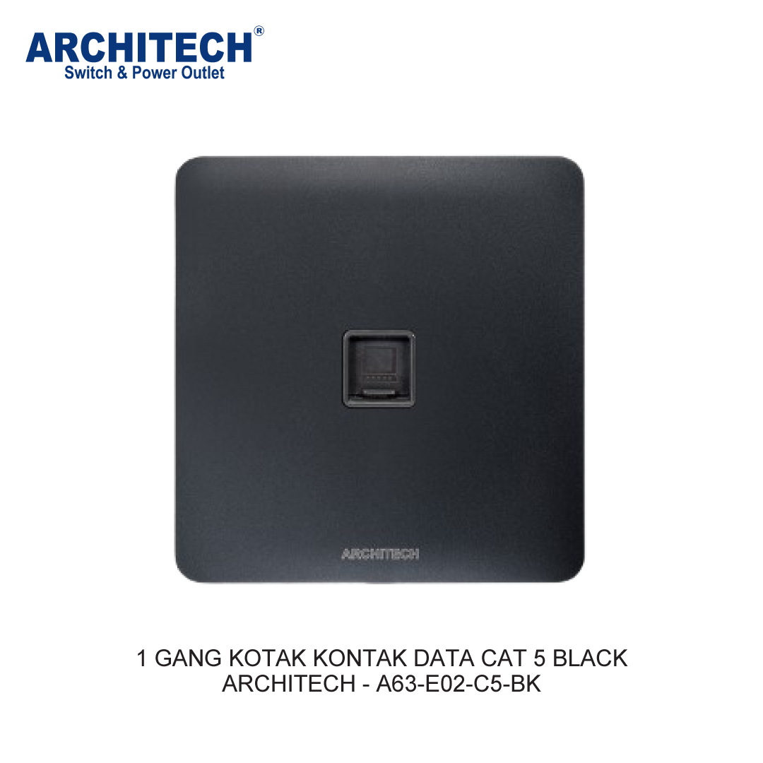 1 GANG KOTAK KONTAK DATA CAT 5 HITAM