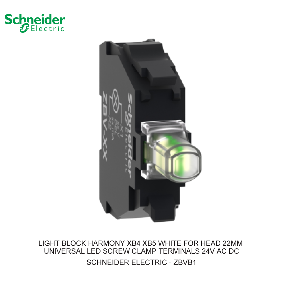 LIGHT BLOCK HARMONY XB4 XB5 WHITE FOR HEAD 22MM UNIVERSAL LED SCREW CLAMP TERMINALS 24V AC DC