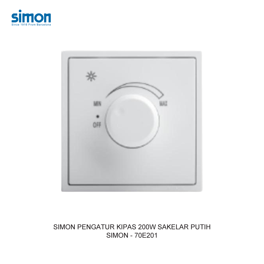 SIMON i7 PENGATUR KIPAS 200W SAKELAR PUTIH