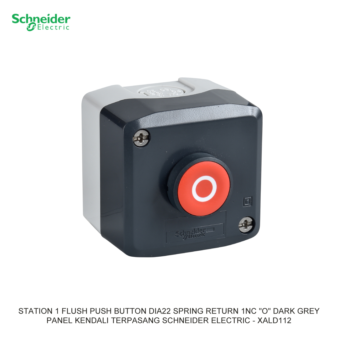 STATION 1 FLUSH PUSH BUTTON DIA22 SPRING RETURN 1NC "O" DARK GREY