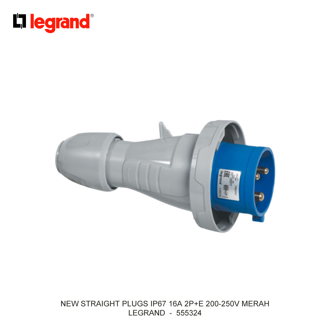 NEW STRAIGHT PLUGS IP67 16A 2P+E 200-250V BIRU