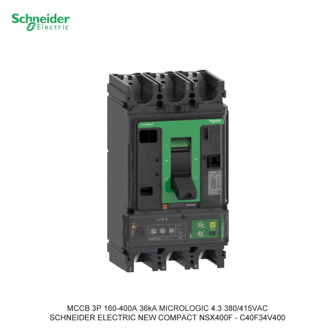 MCCB 3P 160-400A 36KA MICROLOGIC VIGI 4.3 380/415VAC