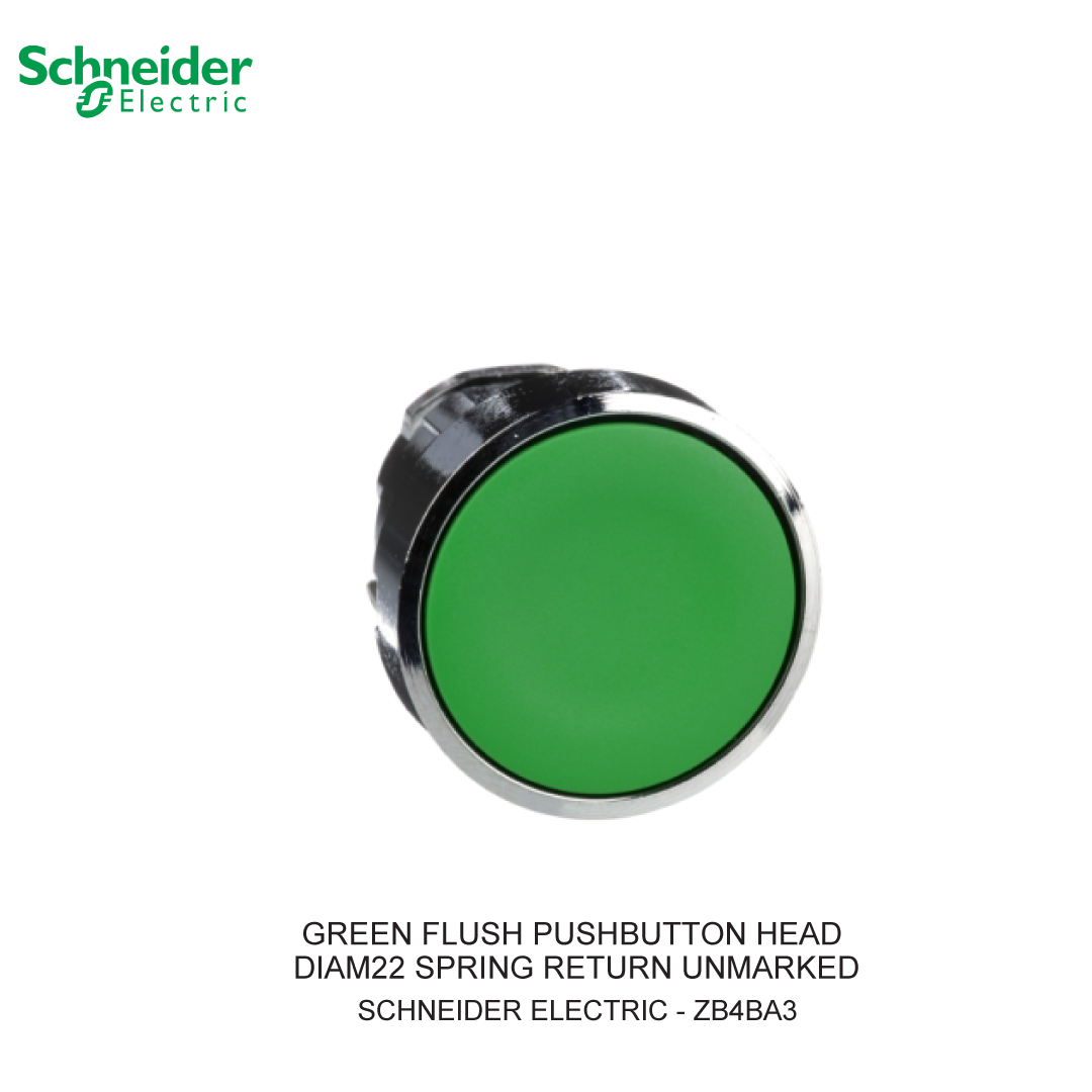 GREEN FLUSH PUSHBUTTON HEAD DIAM22 SPRING RETURN UNMARKED