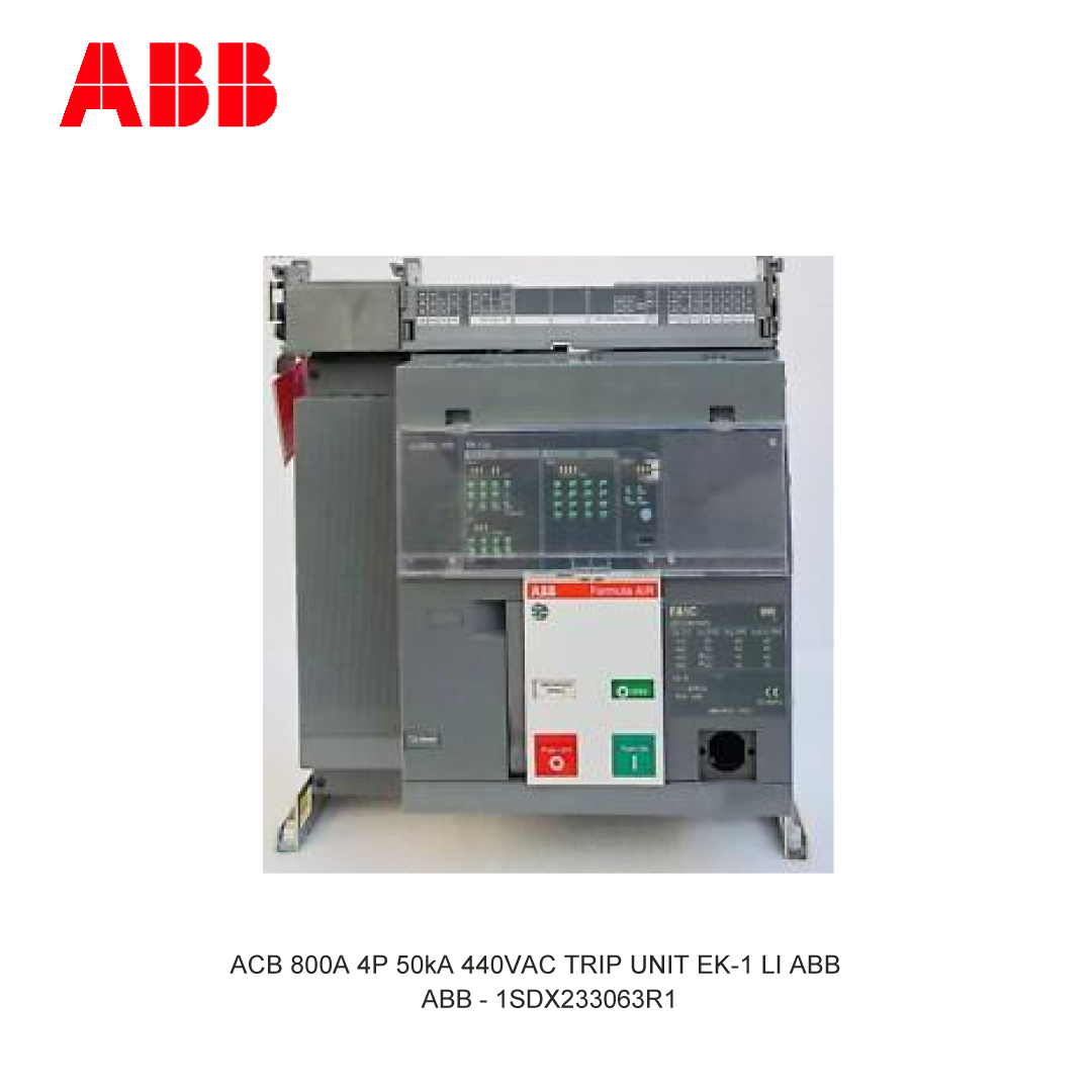 ACB 800A 4P 50kA 440VAC TRIP UNIT EK-1 LI ABB
