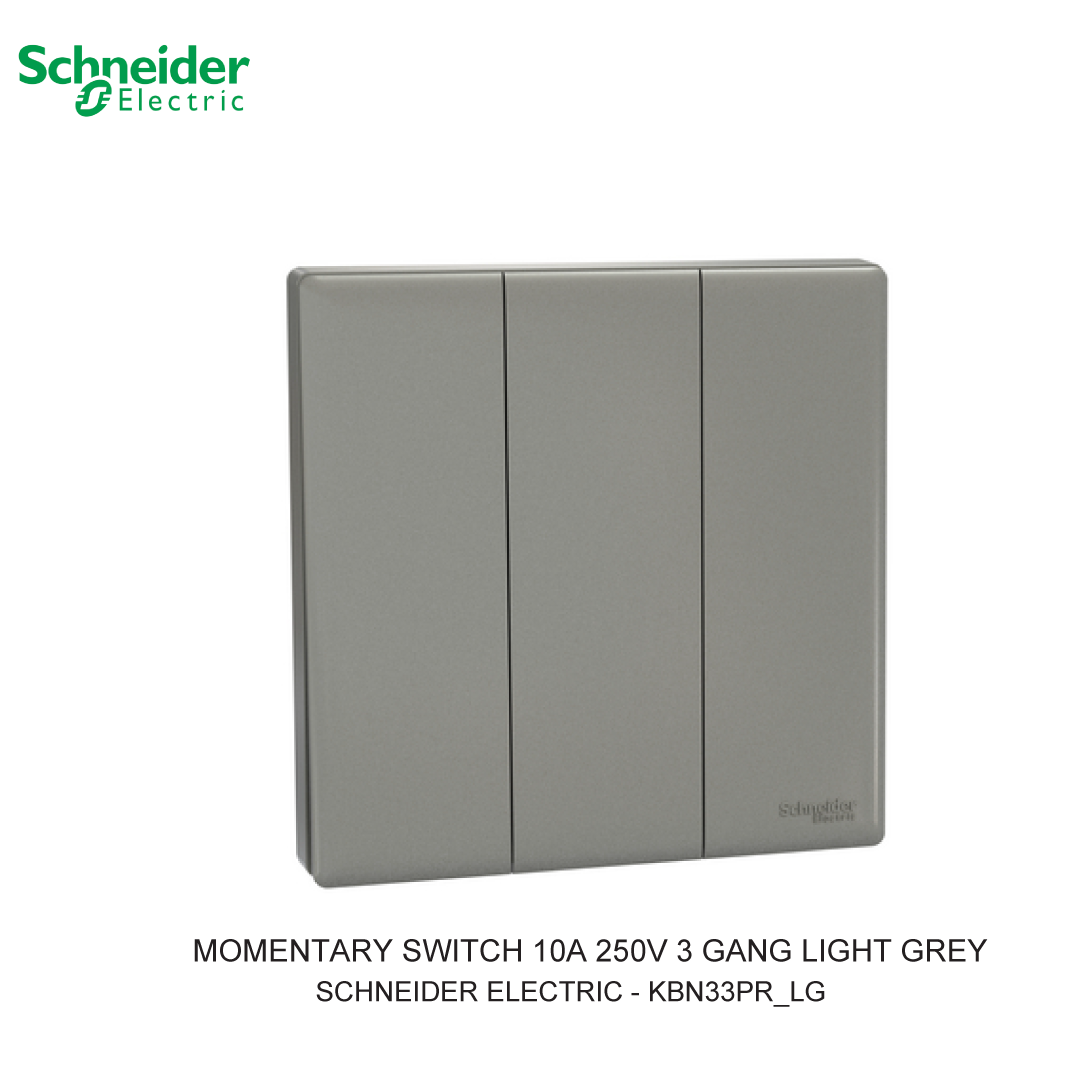 MOMENTARY SWITCH 10A 250V 3 GANG LIGHT GREY VIVACE E