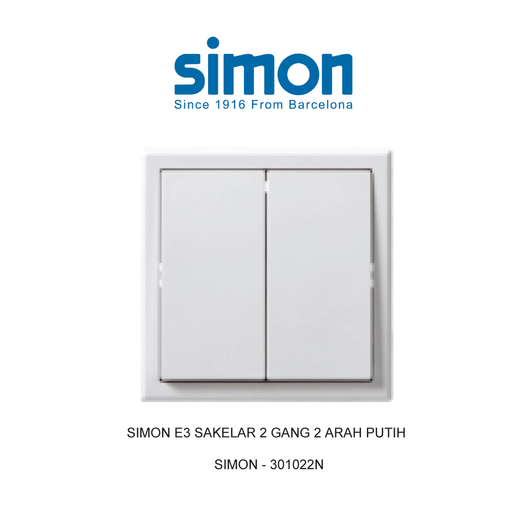 SIMON E3 2 GANG 2 WAY SWITCH WHITE