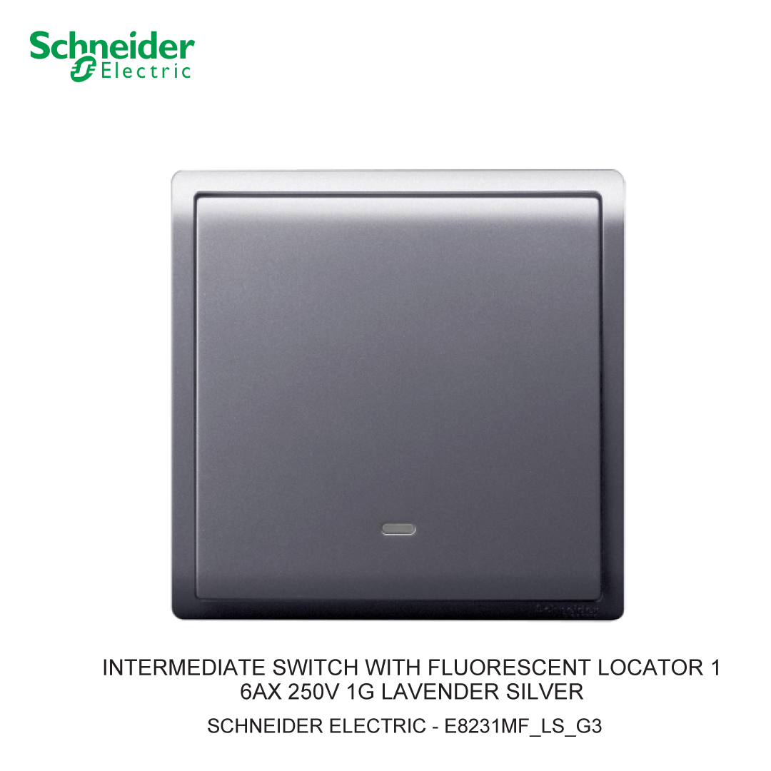 INTERMEDIATE SWITCH WITH FLUORESCENT LOCATOR 16AX 250V 1G LAVENDER SILVER