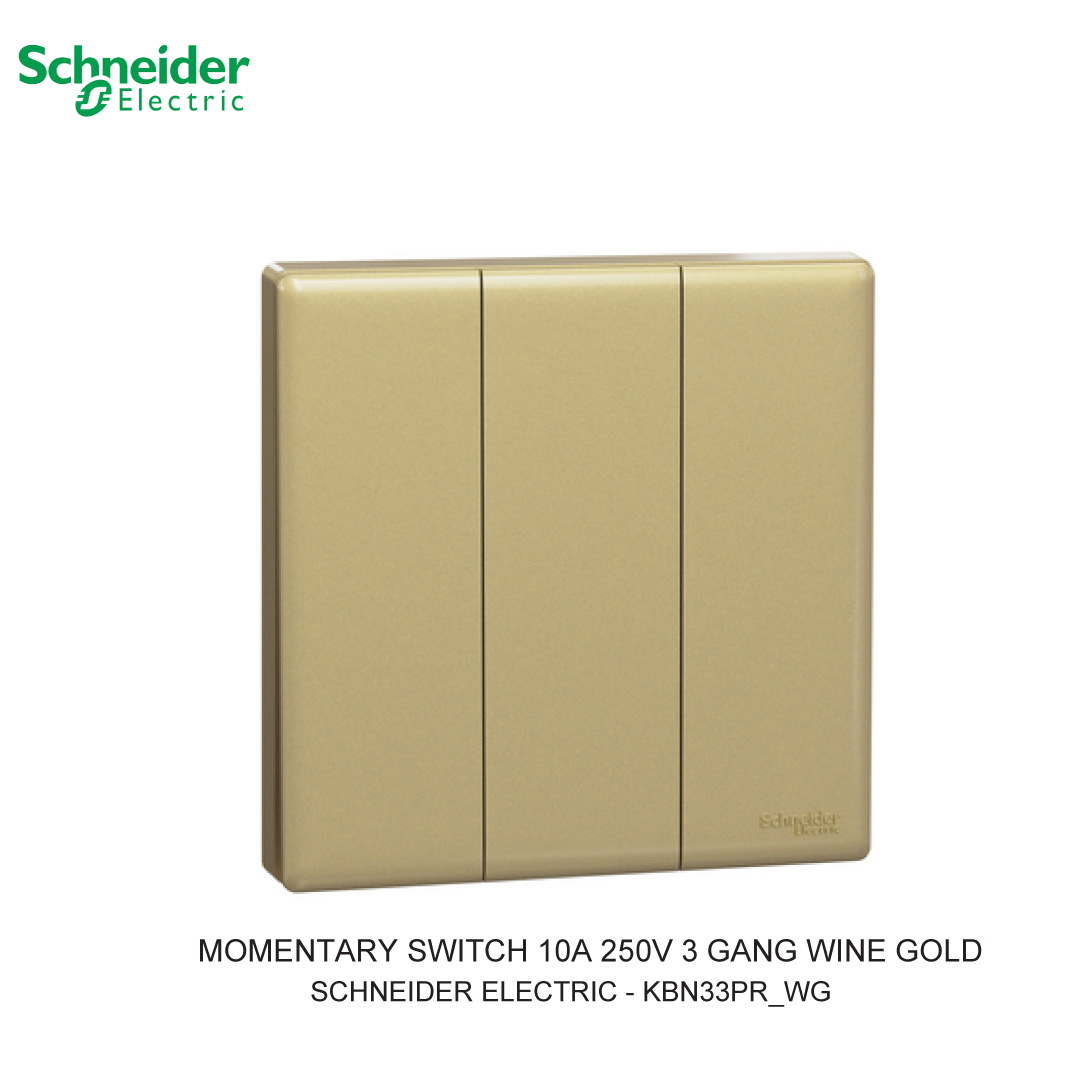 MOMENTARY SWITCH 10A 250V 3 GANG WINE GOLD VIVACE E