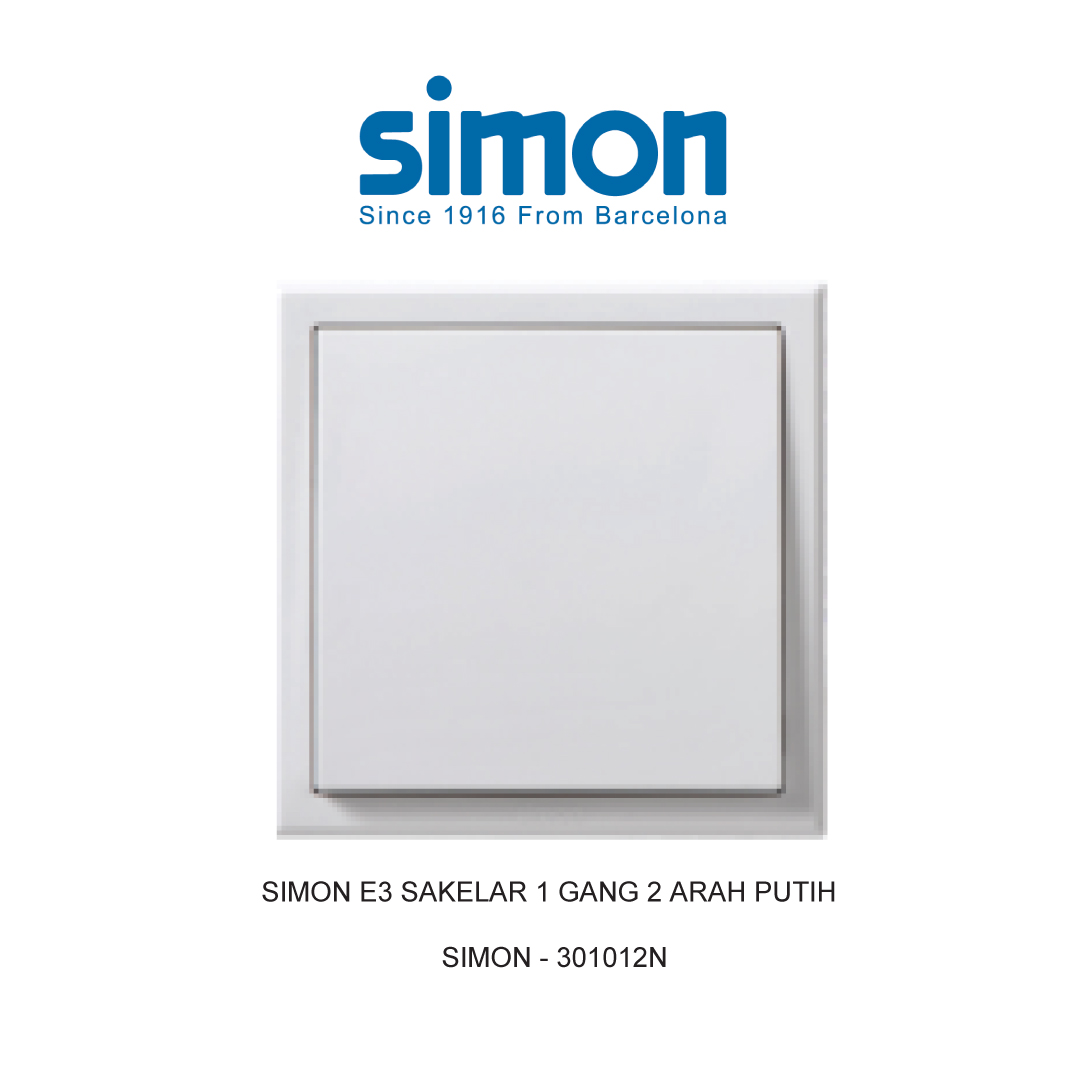 SIMON E3 SAKELAR 1 GANG 2 ARAH PUTIH