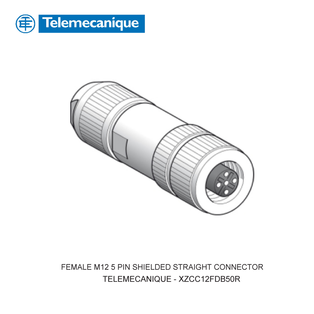 FEMALE M12 5 PIN SHIELDED STRAIGHT CONNECTOR