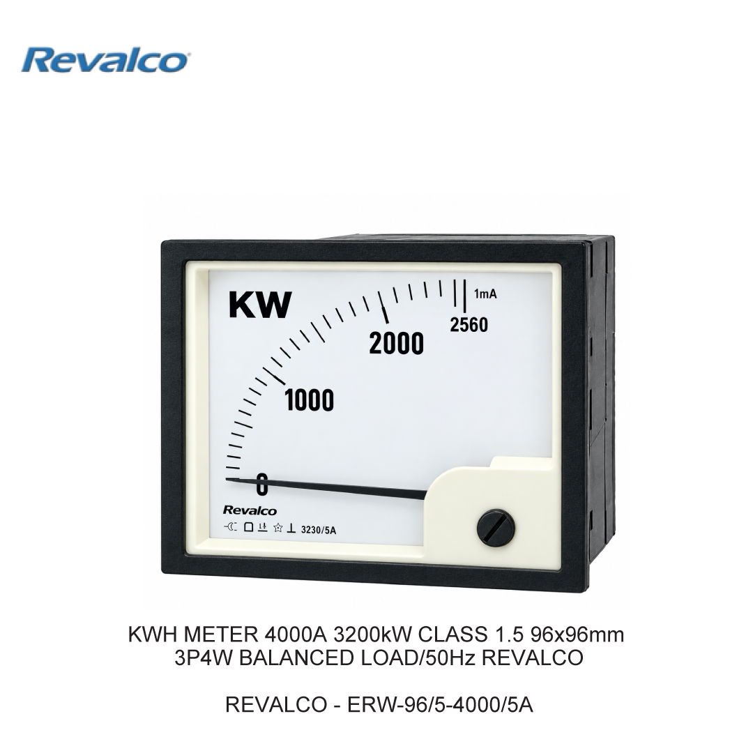 KWH METER 4000A 3200kW CLASS 1.5  96x96mm 3P4W BALANCED LOAD/50Hz REVALCO
