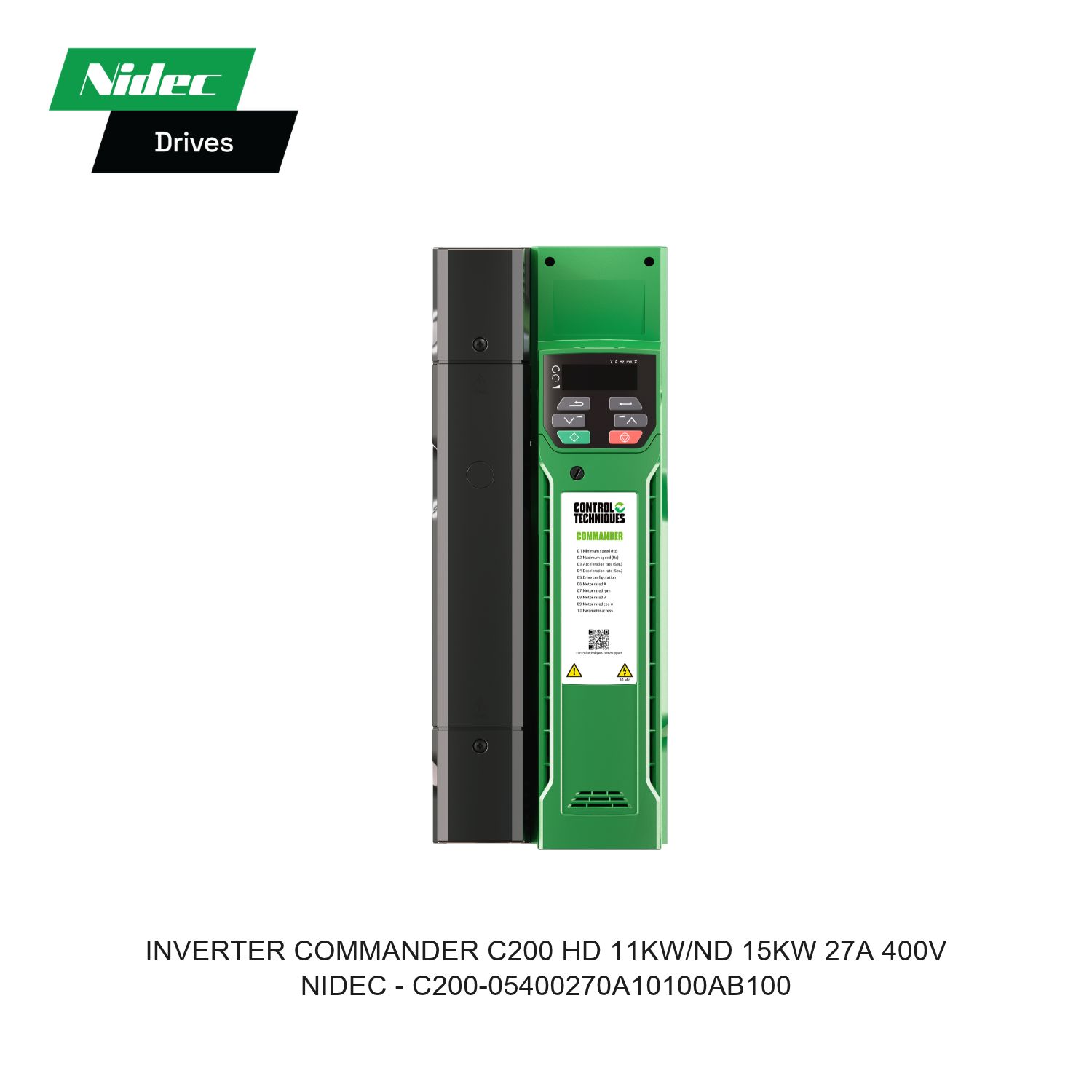 INVERTER COMMANDER C200 HD 11KW/ND 15KW 27A 400V C200-05400270A10100AB100 NIDEC CONTROL TECHNIQUES