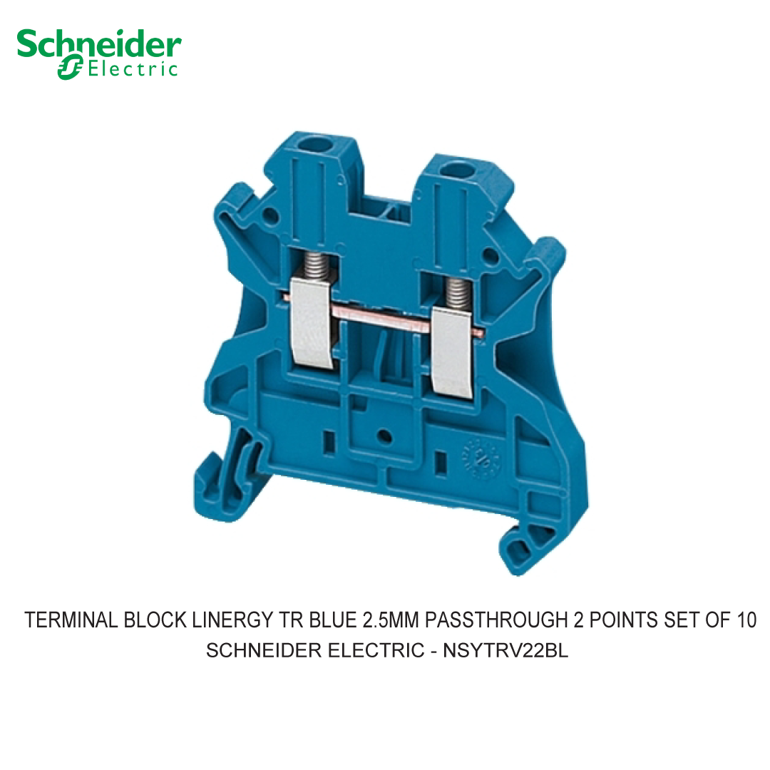 TERMINAL BLOCK LINERGY TR BLUE 2.5MM PASSTHROUGH 2 POINTS SET OF 10