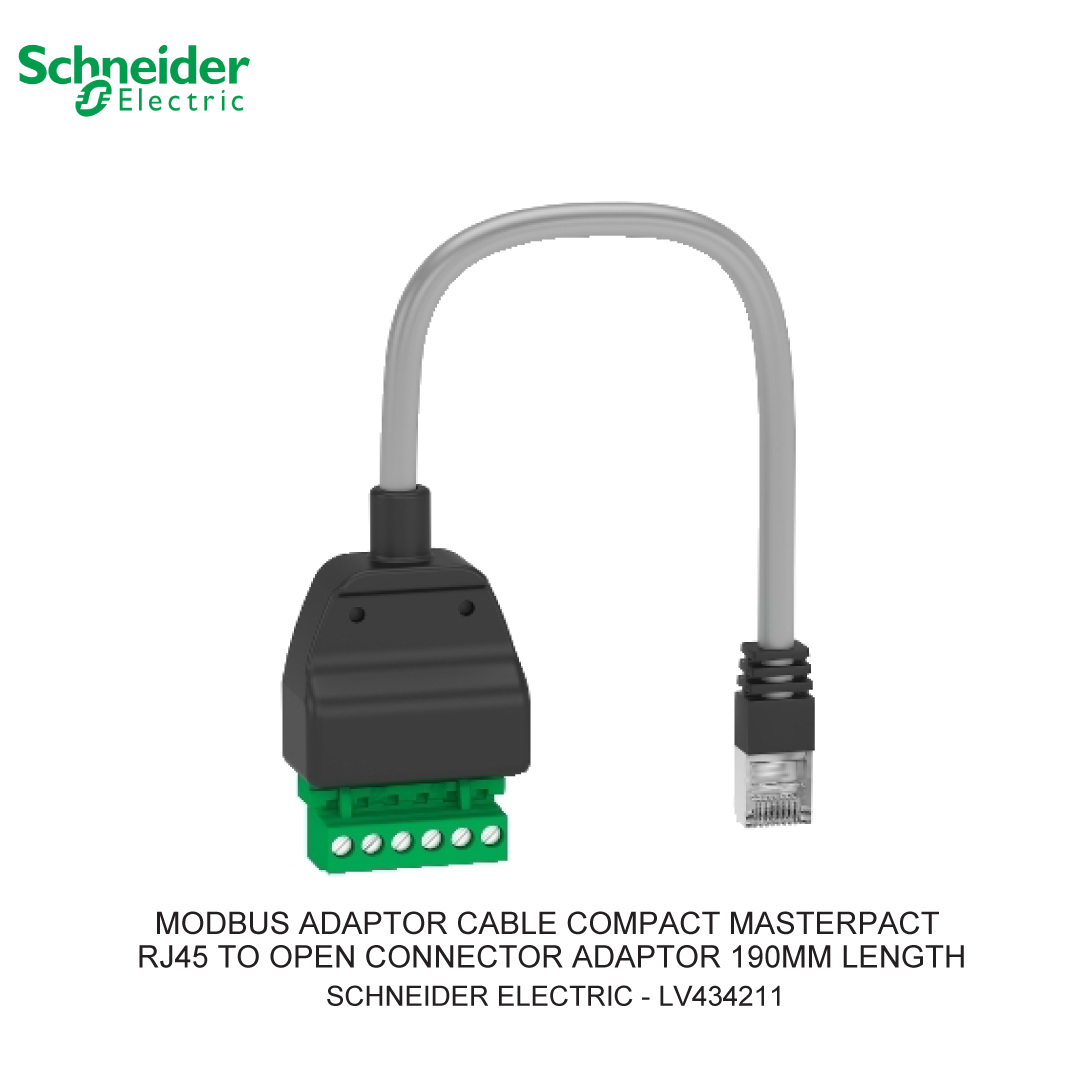 MODBUS ADAPTOR CABLE COMPACT MASTERPACT RJ45 TO OPEN CONNECTOR ADAPTOR 190MM LENGTH