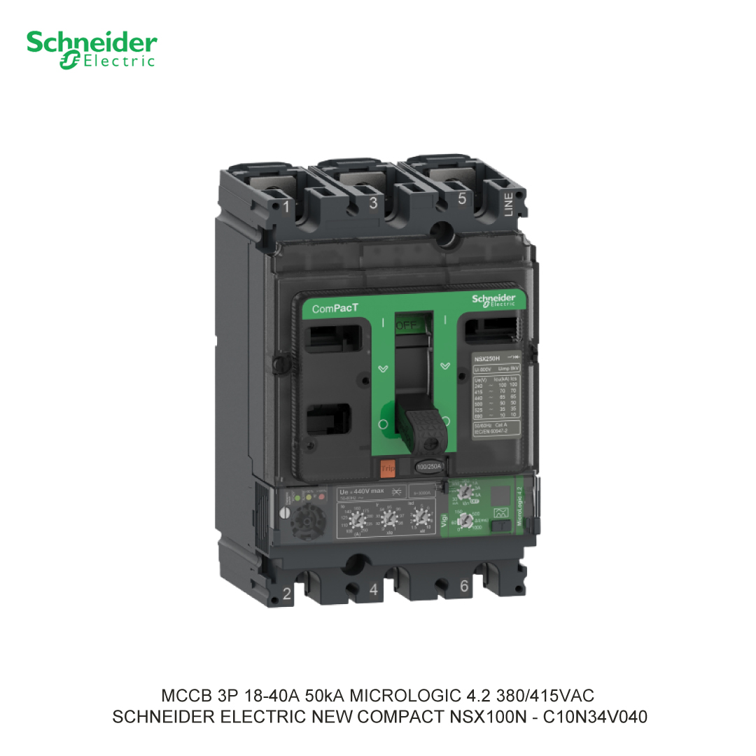 MCCB 3P 18-40A 50KA MICROLOGIC VIGI 4.2 380/415VAC