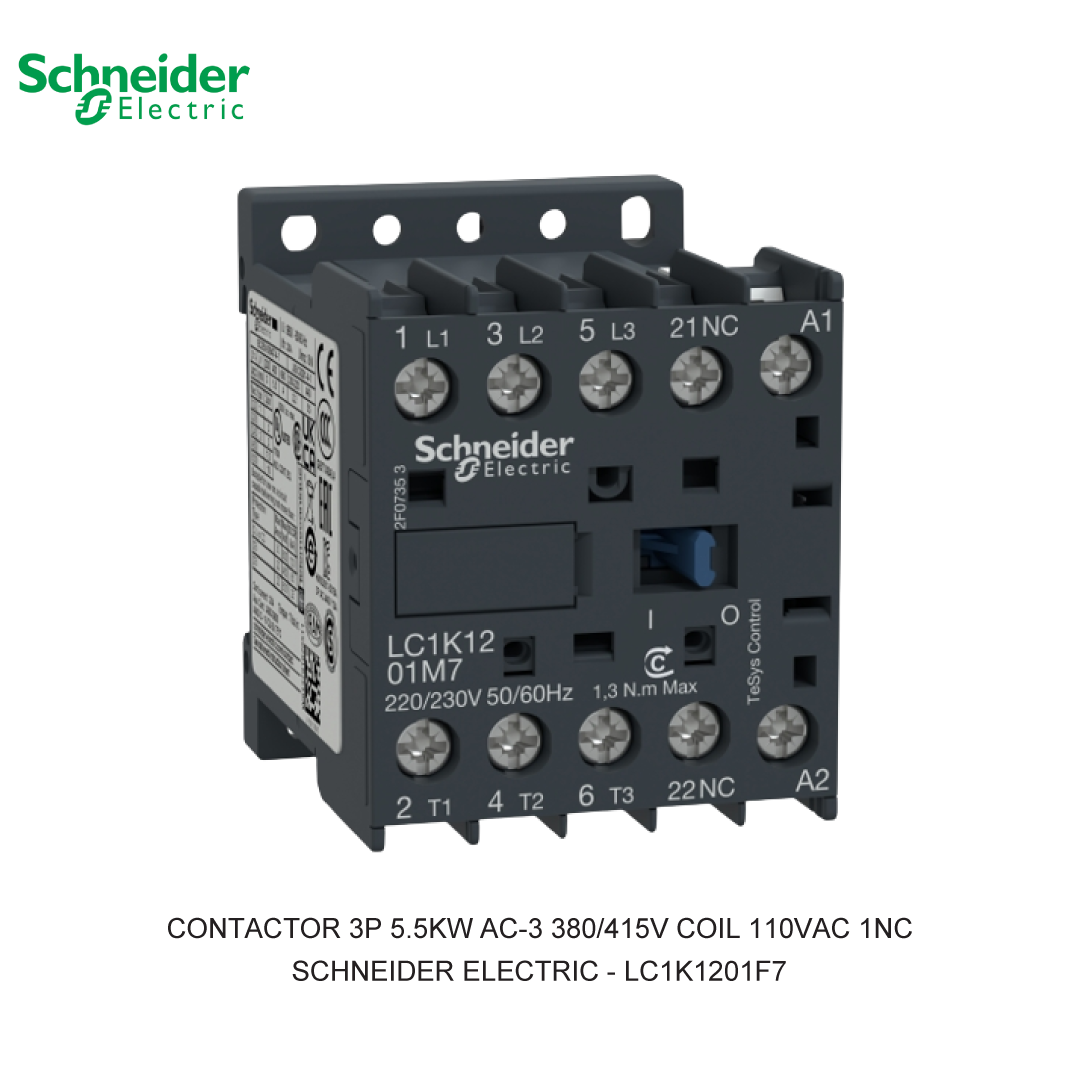 CONTACTOR 3P 5.5KW AC-3 380/415V COIL 110VAC 1NC