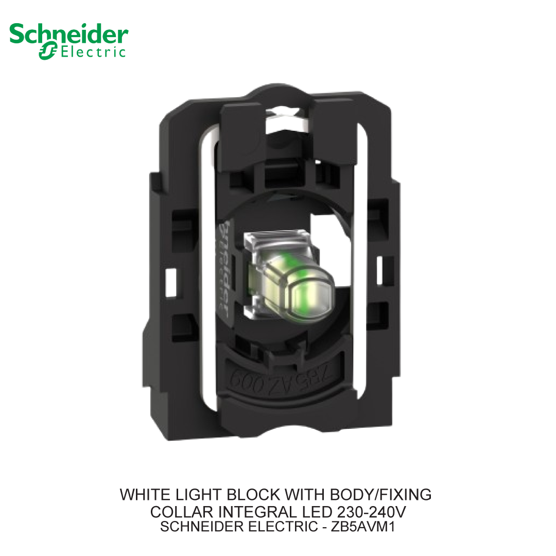 WHITE LIGHT BLOCK WITH BODY/FIXING COLLAR INTEGRAL LED 230-240V
