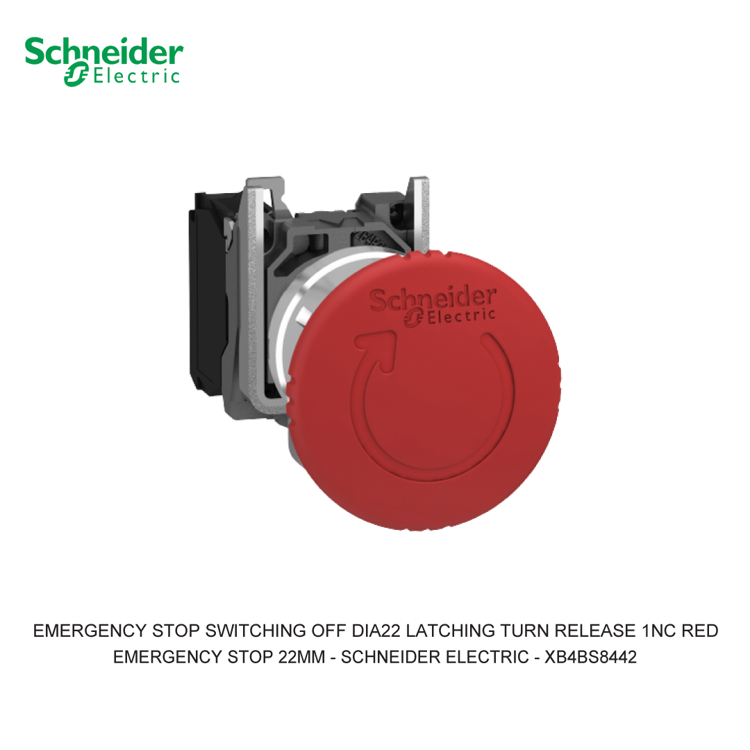 EMERGENCY STOP SWITCHING OFF DIA22 LATCHING TURN RELEASE 1NC RED