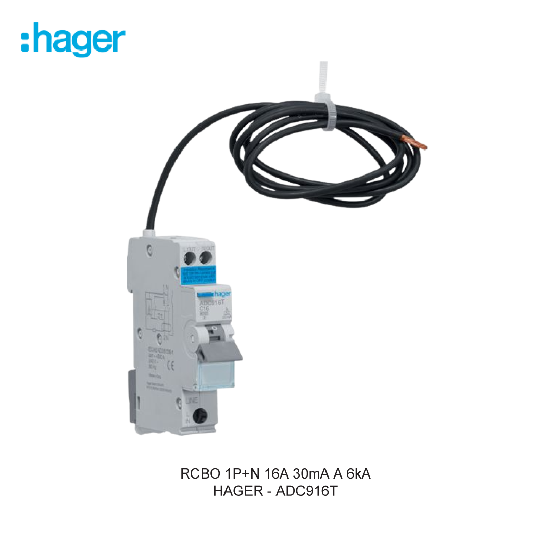 RCBO 1P+N 16A 30mA A 6kA