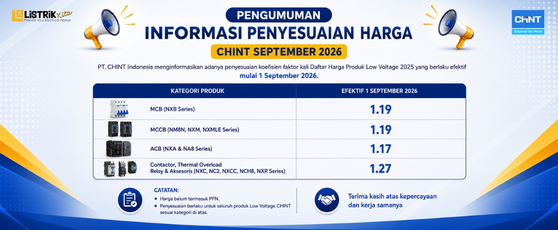 Harga CHINT Naik Mulai 1 September 2026