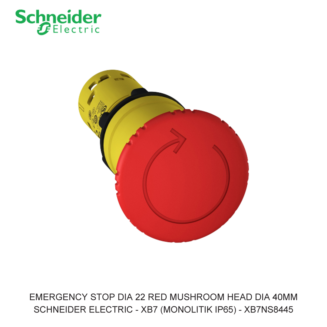 EMERGENCY STOP DIA 22 RED MUSHROOM HEAD DIA 40MM TURN TO RELEASE 1NO + 1NC