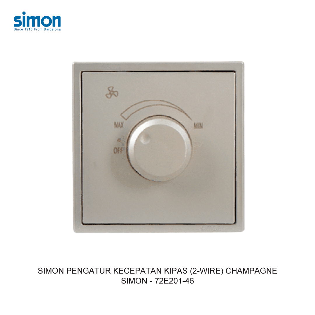 SIMON E6 PENGATUR KECEPATAN KIPAS (2-WIRE) CHAMPAGNE