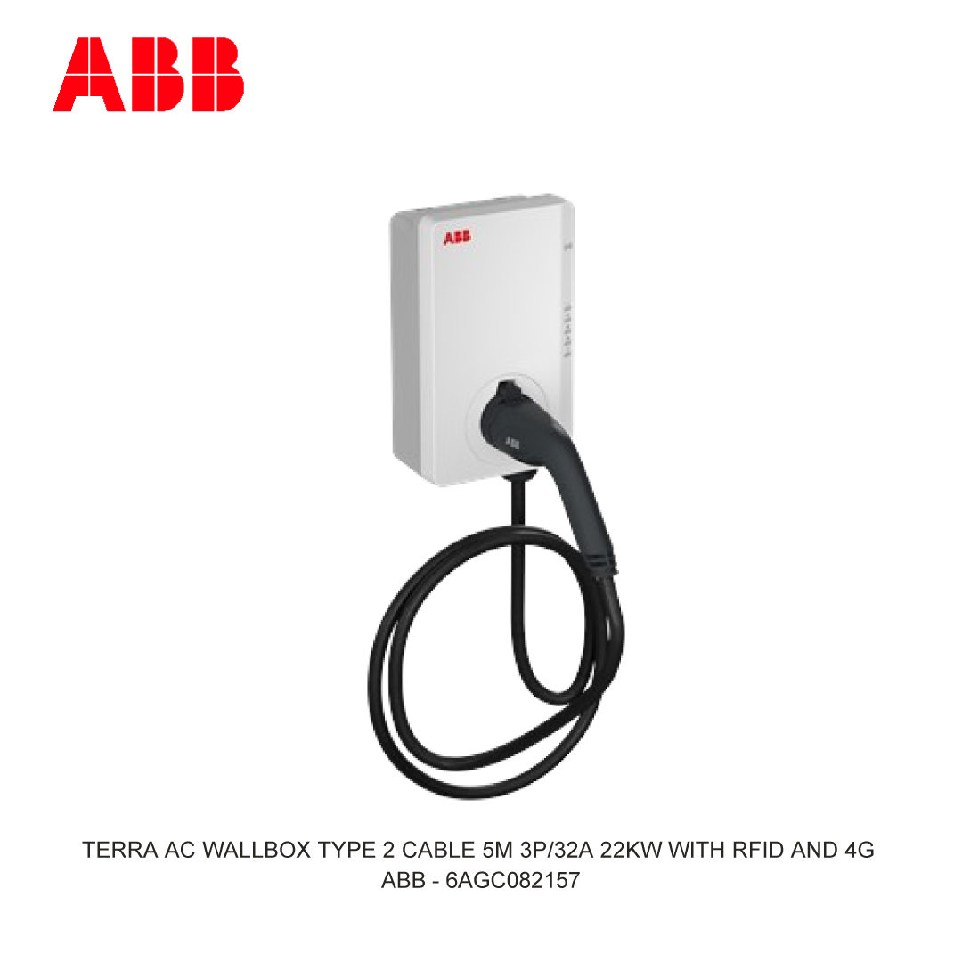 EV CHARGING TERRA AC WALLBOX TYPE 2 CABLE 5M 3P/32A 22KW WITH RFID AND 4G
