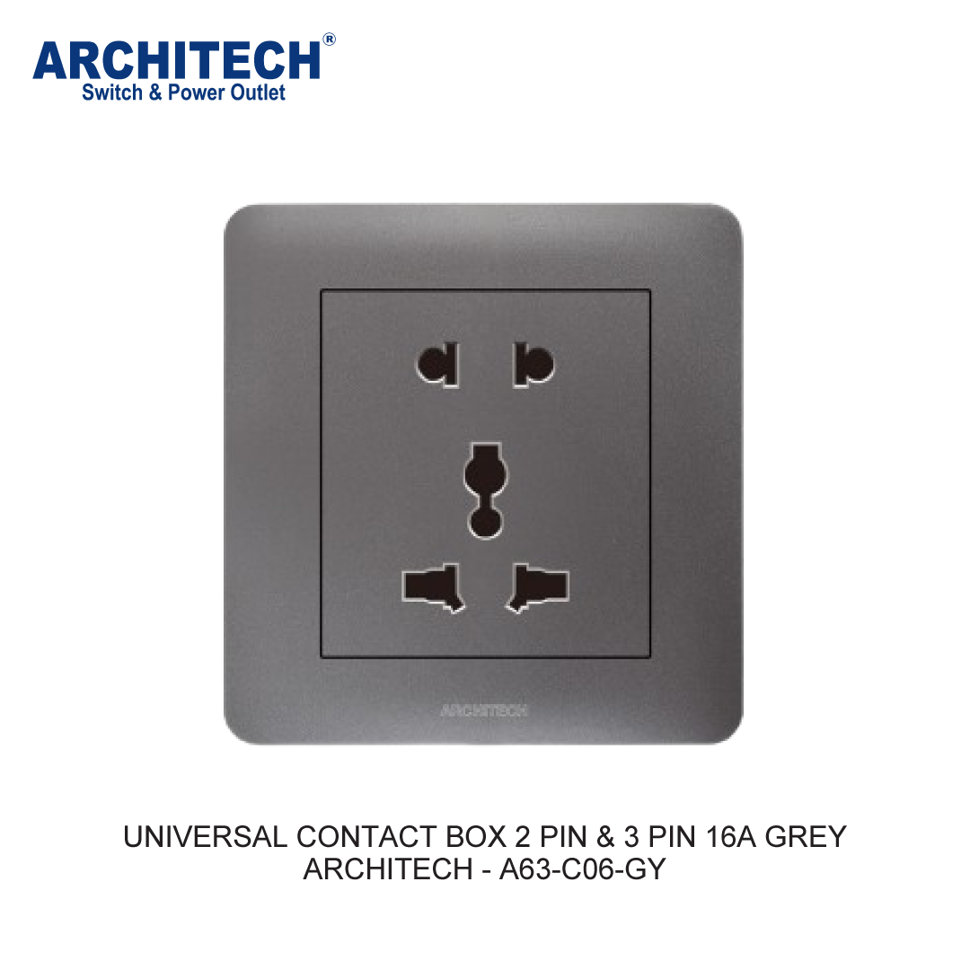KOTAK KONTAK UNIVERSAL 2 PIN & 3 PIN 16A ABU-ABU