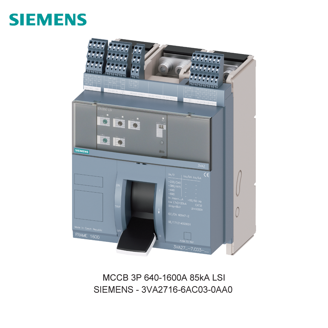 MCCB 3P 640-1600A 85kA LSI
