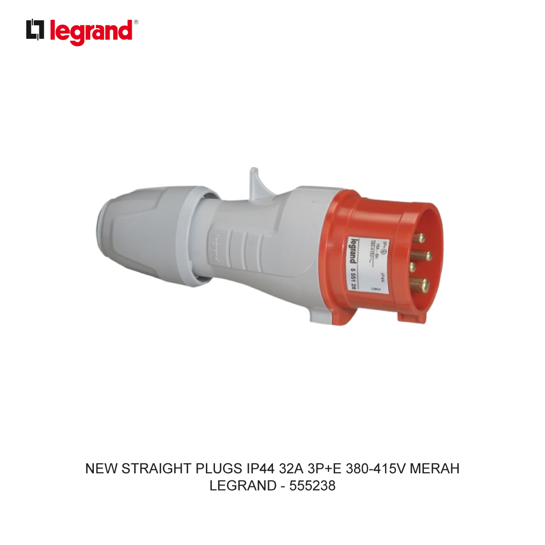 NEW STRAIGHT PLUGS IP44 32A 3P+E 380-415V MERAH