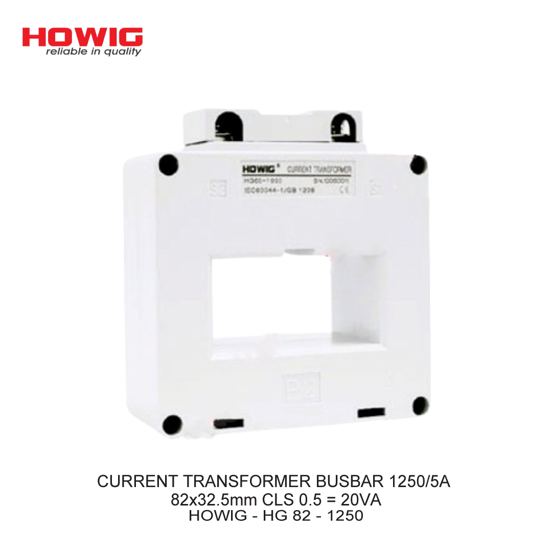 CURRENT TRANSFORMER BUSBAR 1250/5A 82x32.5mm CLS 0.5 = 20VA