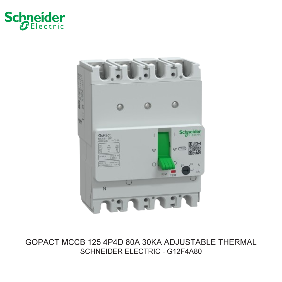 GOPACT MCCB 4P4D 80A 30KA ADJUSTABLE THERMAL