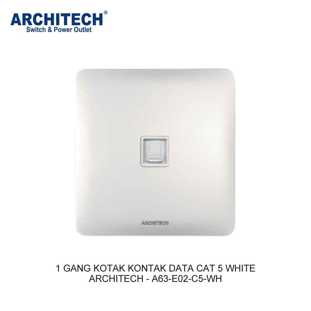 1 GANG KOTAK KONTAK DATA CAT 5 PUTIH