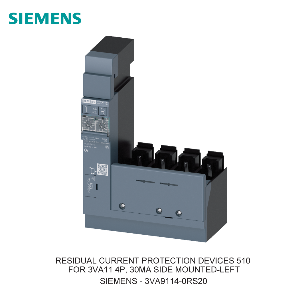 RESIDUAL CURRENT PROTECTION DEVICES 510 FOR 3VA11 4P, 30MA SIDE MOUNTED-LEFT